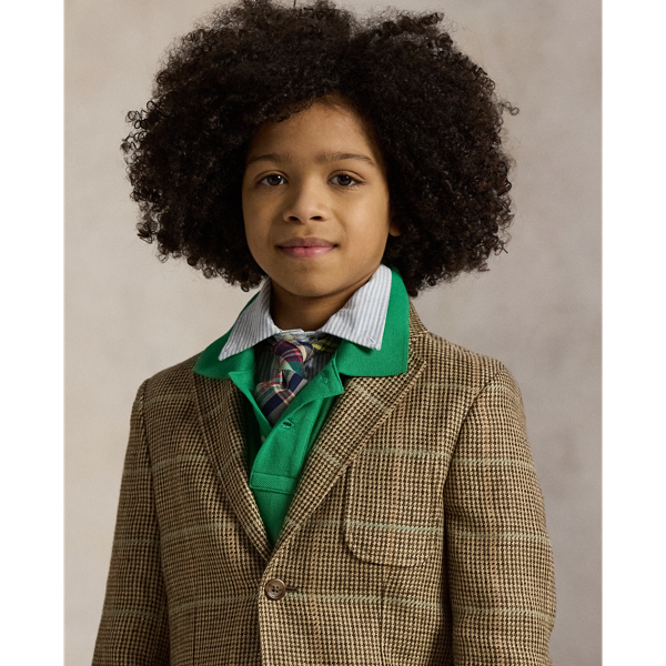 Brown/Tan Multi Linen-Silk Herringbone Sport Coat Boys 8-20 5