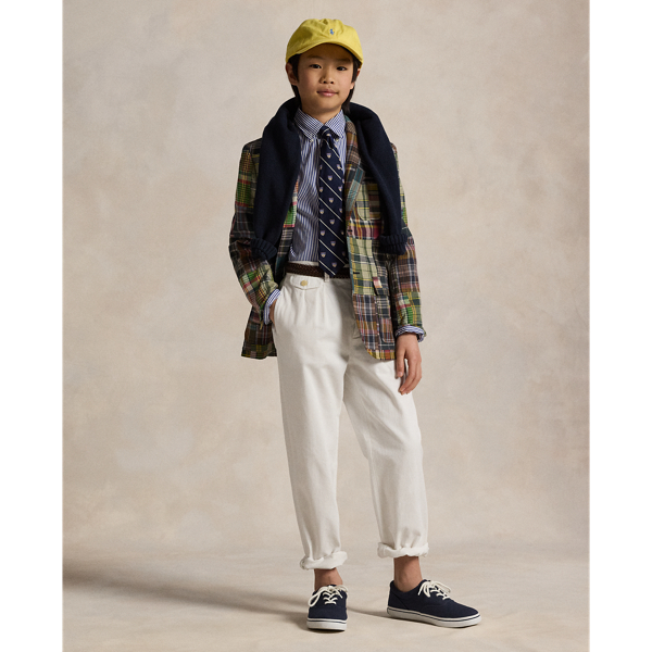 Patchwork Plaid Cotton Sport Coat