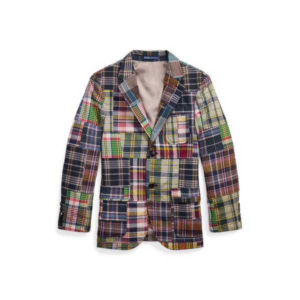 Patchwork Plaid Cotton Sport Coat