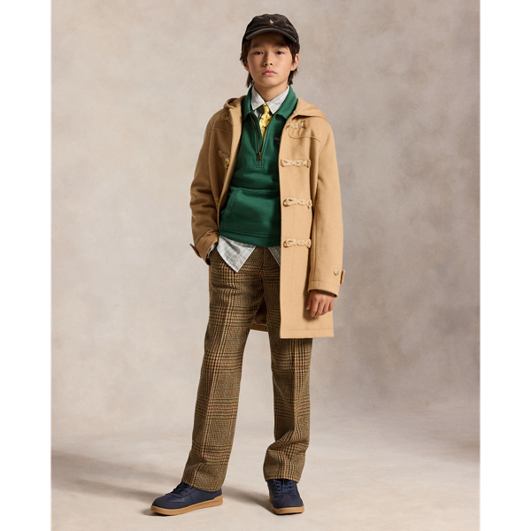 Pantalon prince-de-galles tweed de laine