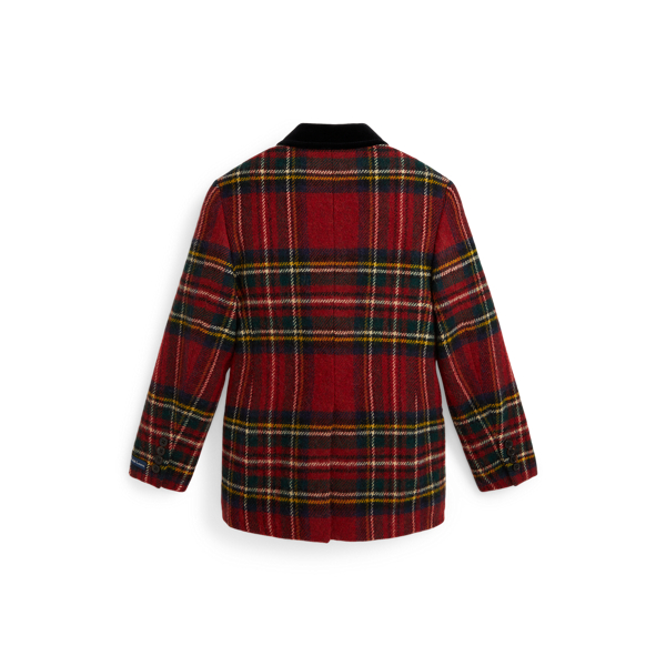 Polo Velvet-Collar Plaid Tweed Jacket