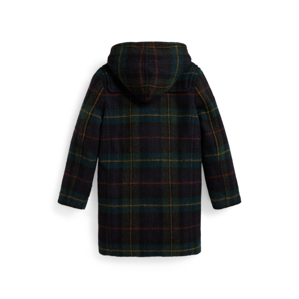 Plaid Wool Tweed Toggle Coat