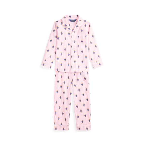 Polo Bear Striped Twill Sleep Set Girls 2-6x 1