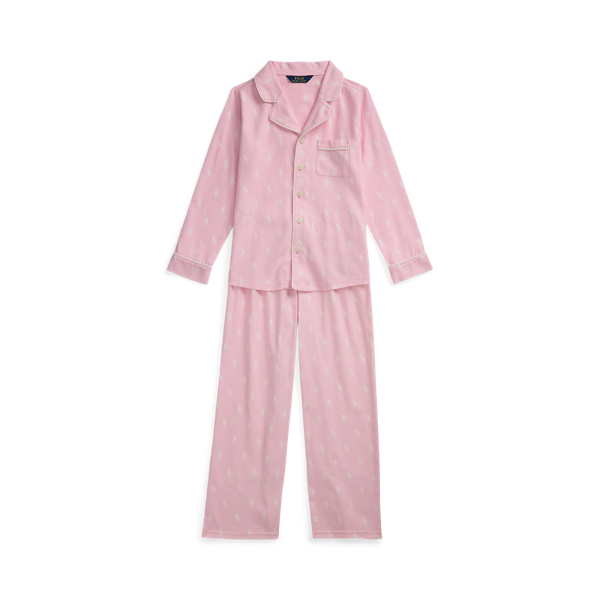 Polo Bear Cotton Flannel Sleep Set for Girls Ralph Lauren UK