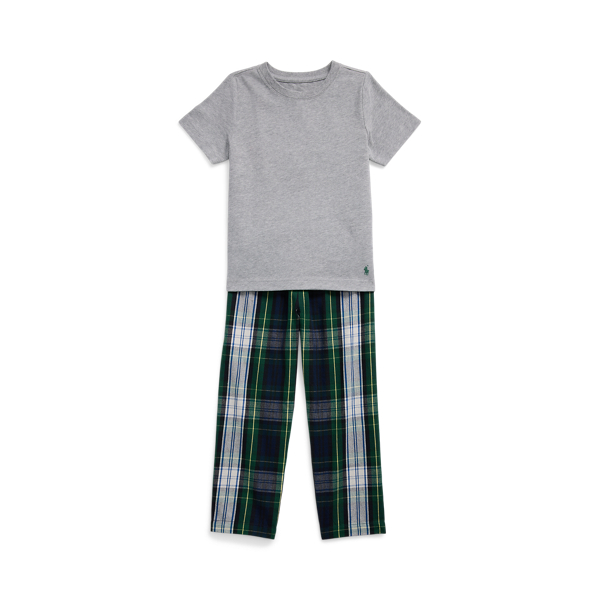 Jersey Tee &amp; Plaid Twill Trous Sleep Set Boys 1.5-6 Years 1