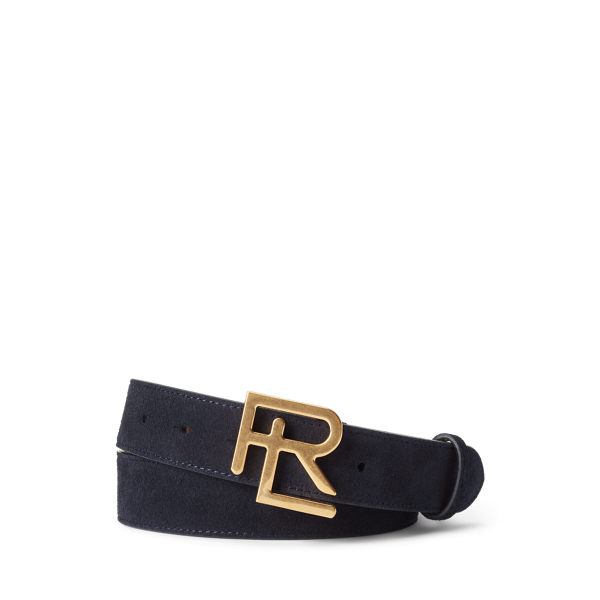 Navy RL-Buckle Calf-Suede Belt Purple Label 1