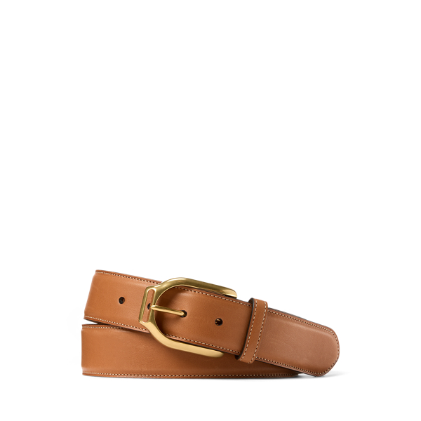 Gold Welington Stirrup-Buckle Calfskin Belt Purple Label 1