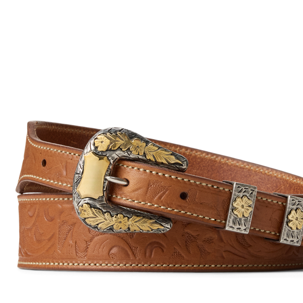 Hand-Tooled Leather Western Belt