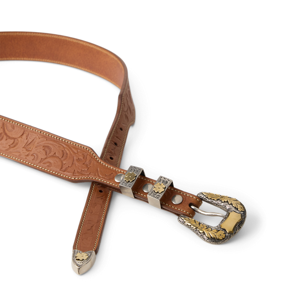 Hand-Tooled Leather Western Belt
