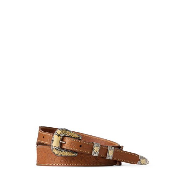 Hand-Tooled Leather Western Belt