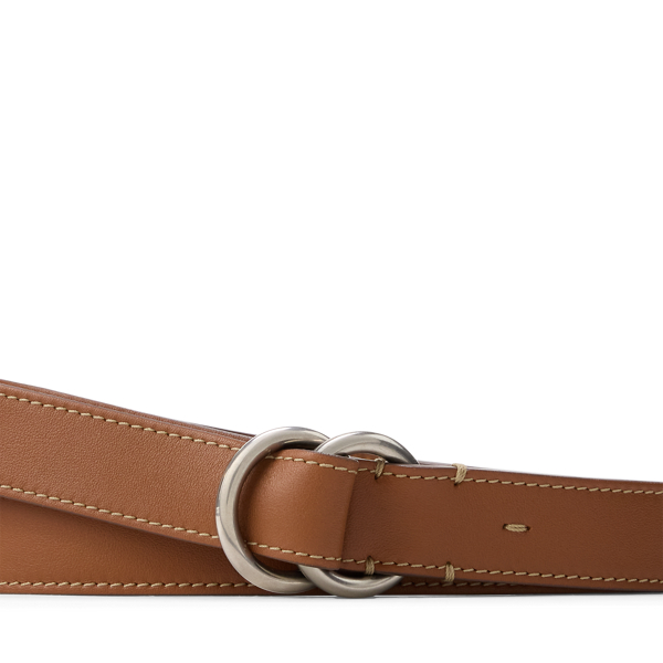 Kalbslederg&uuml;rtel mit O-Ring Purple Label in RL-Gold 2