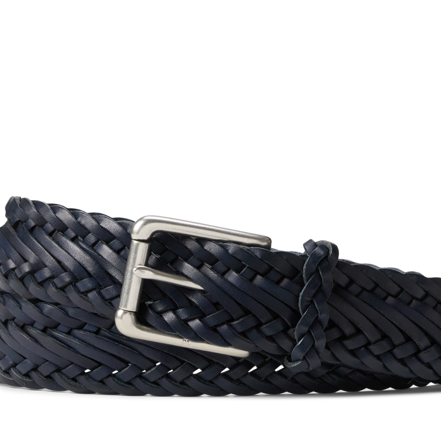 Мужской ремень Ralph Lauren Braided Vachetta Leather, цвет: Тёмно-синий — фото 1