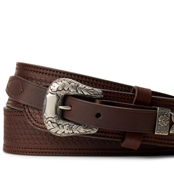 Topstitched Western Leather Belt