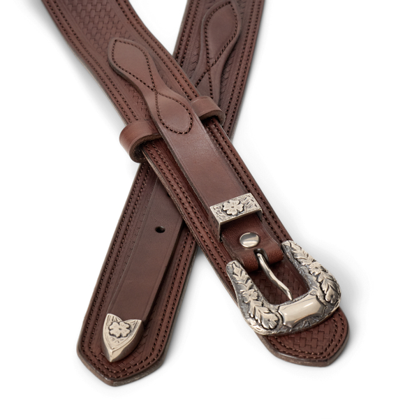 Topstitched Western Leather Belt