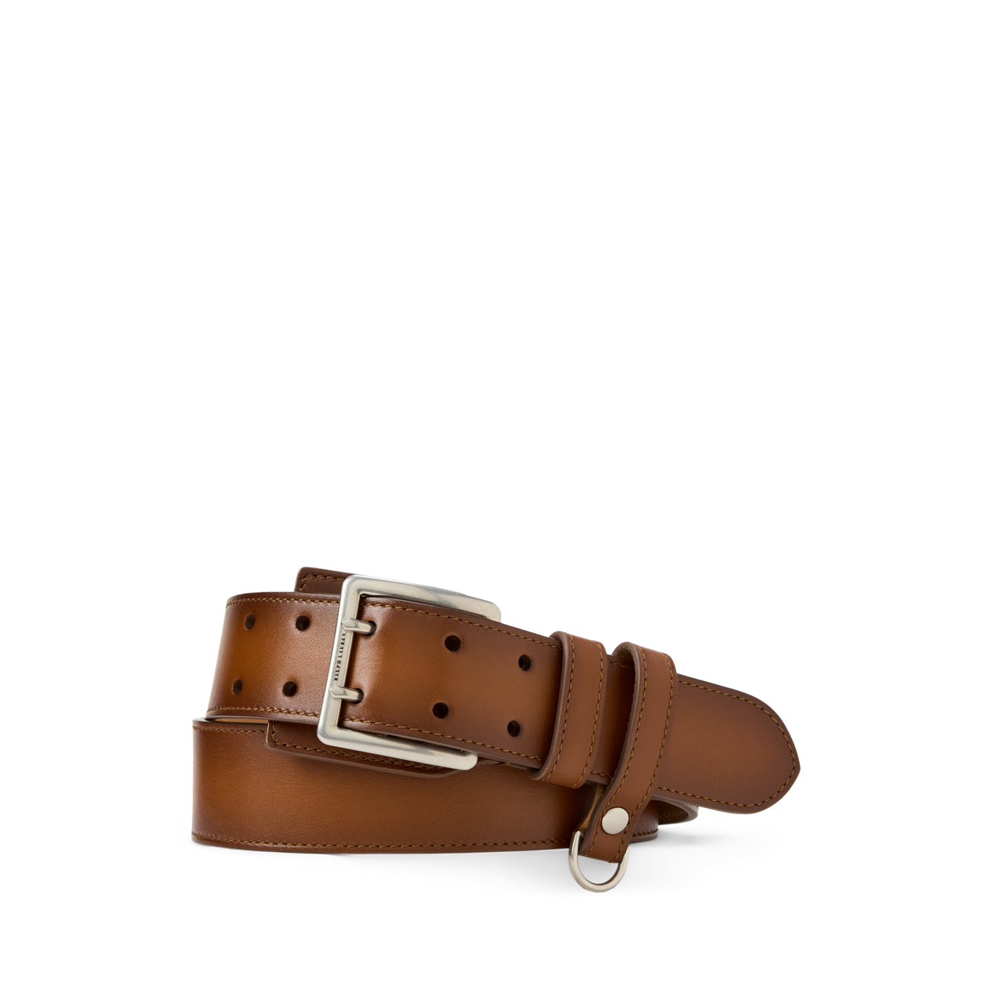 Мужской ремень Ralph Lauren Burnished Calfskin Double-Prong, цвет: Золотой — фото 2