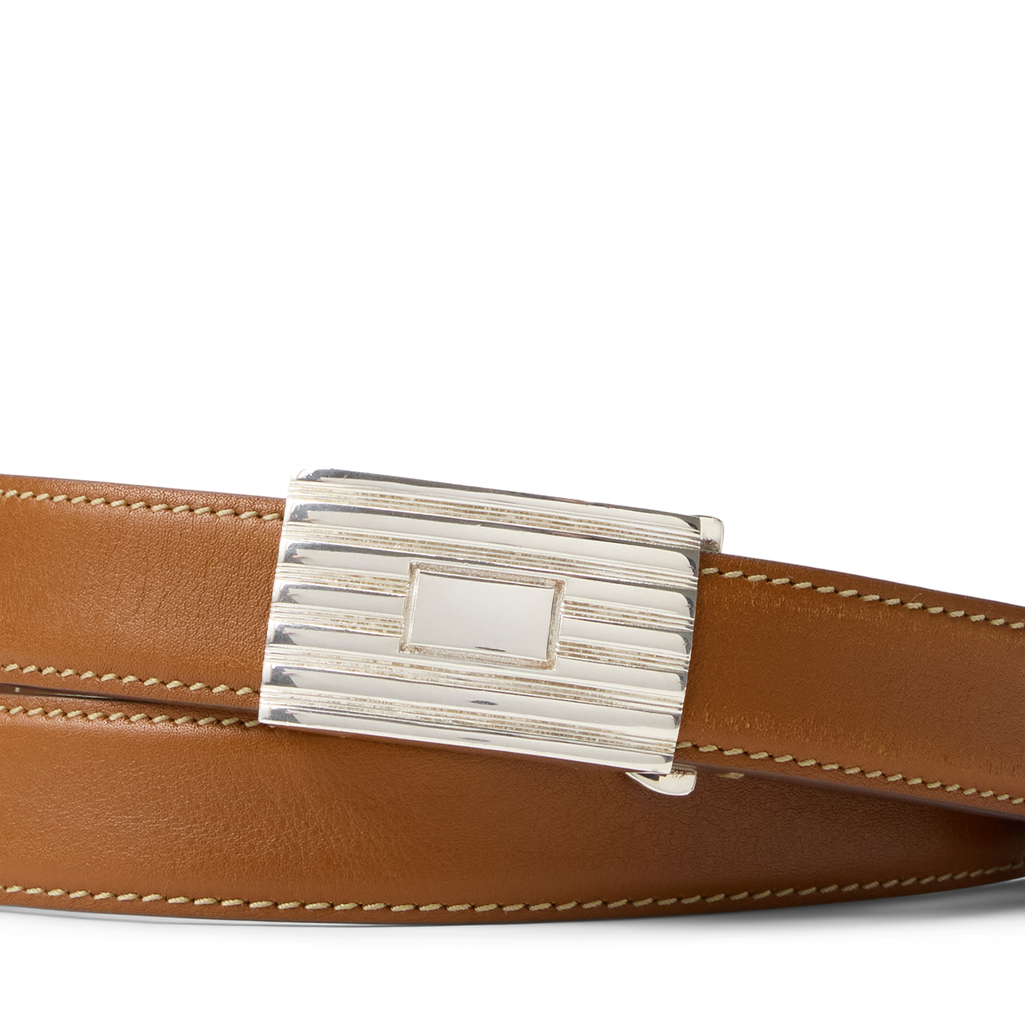 Мужской ремень Ralph Lauren Sterling Silver–Buckle Calfskin, цвет: Золотой — фото 1