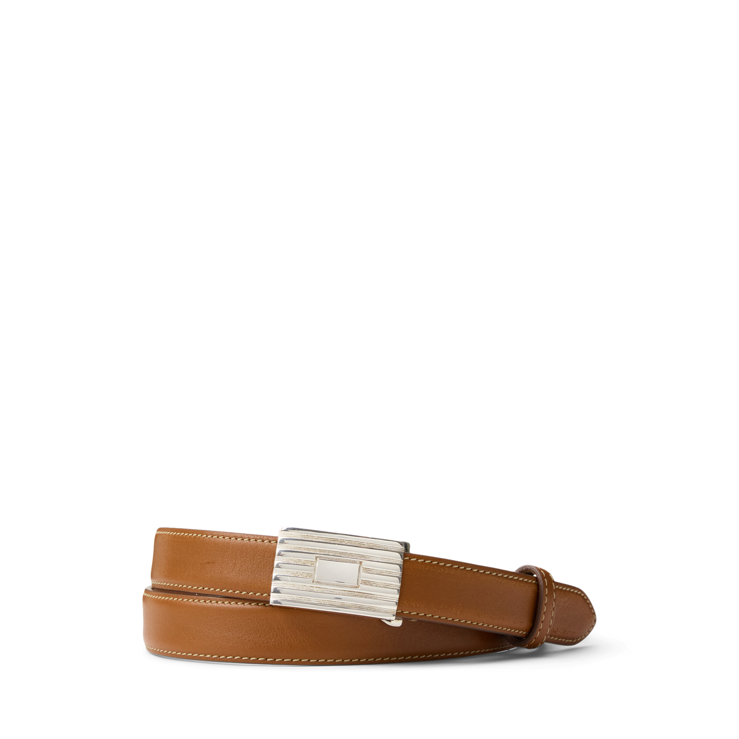 Мужской ремень Ralph Lauren Sterling Silver–Buckle Calfskin, цвет: Золотой — фото 3