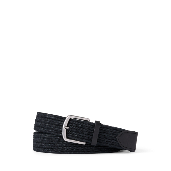 Leather Trim Braided Belt