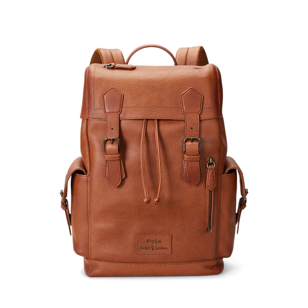 Saddle Pebbled Leather Backpack Polo Ralph Lauren 1