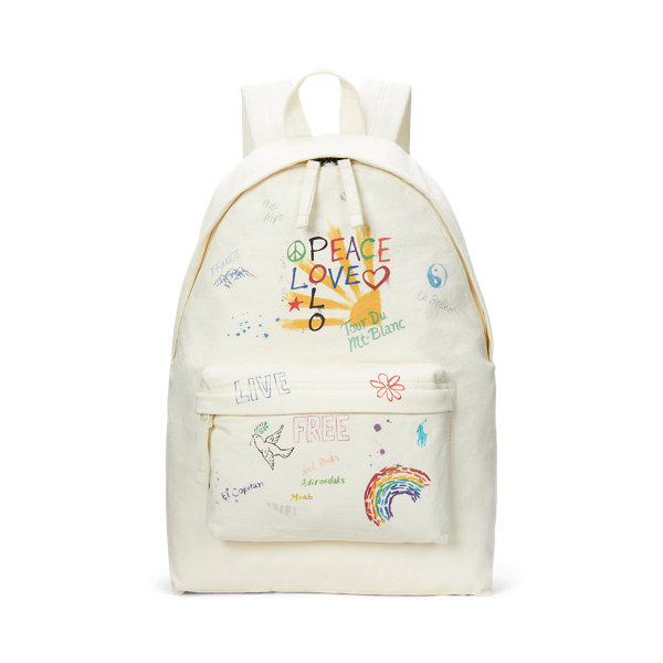 Peace Love Polo Canvas Backpack