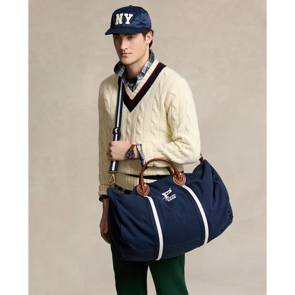 Newport Navy Leather-Trim Canvas Duffel Polo Ralph Lauren 8