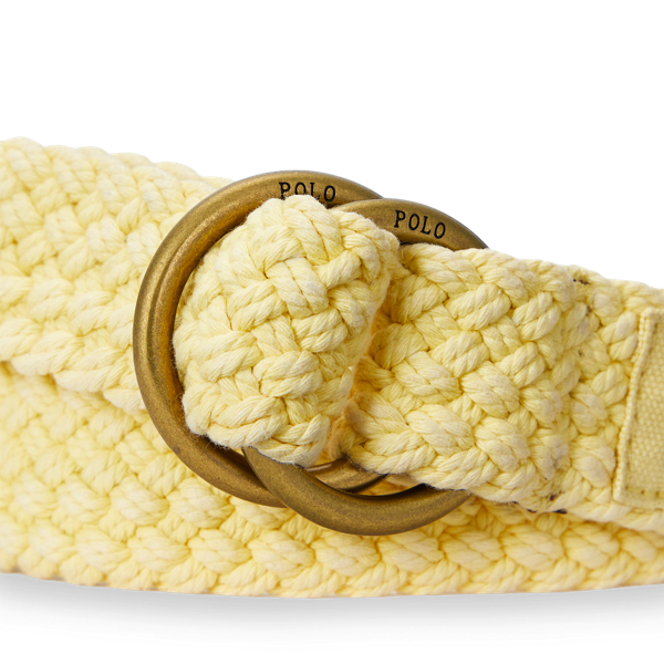 Empire Yello Leather-Trim Braided Belt Polo Ralph Lauren 2