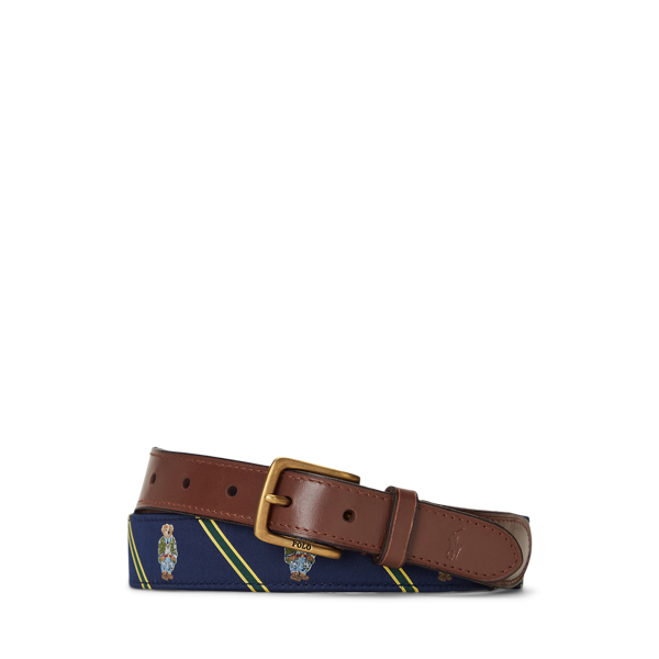 Polo Bear Leather Trim Belt for Men Ralph Lauren UK