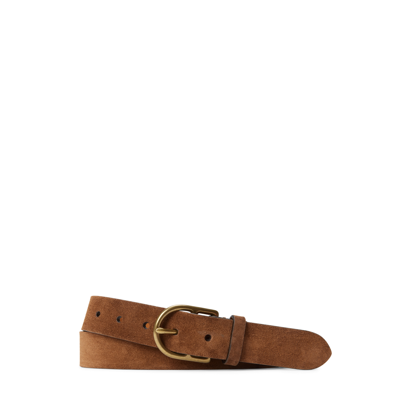 Мужской ремень Ralph Lauren Calf-Suede Dress Belt, цвет: Тёмный коричневый — фото 2