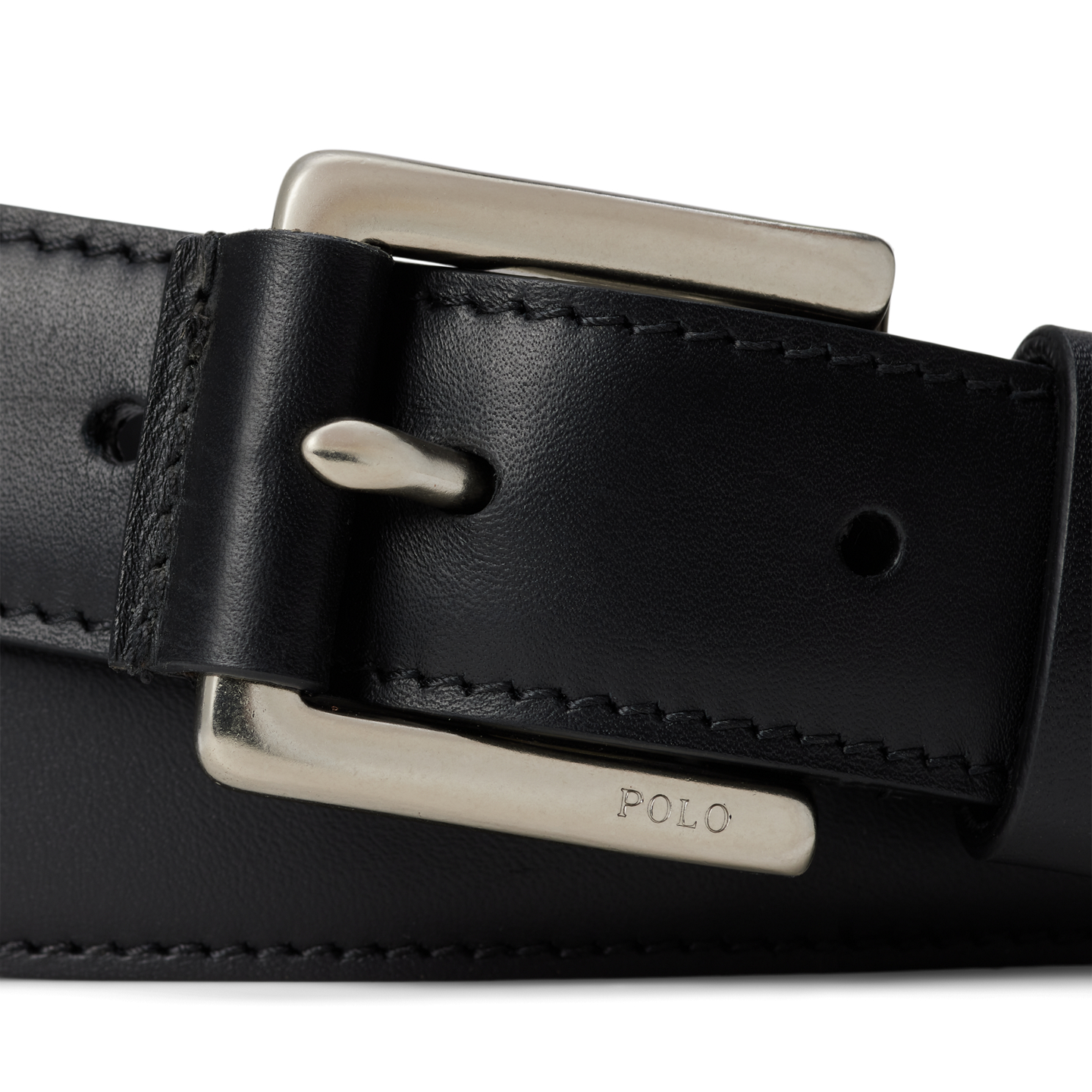 Мужской ремень Ralph Lauren Calfskin Dress Belt, цвет: Чёрный — фото 1