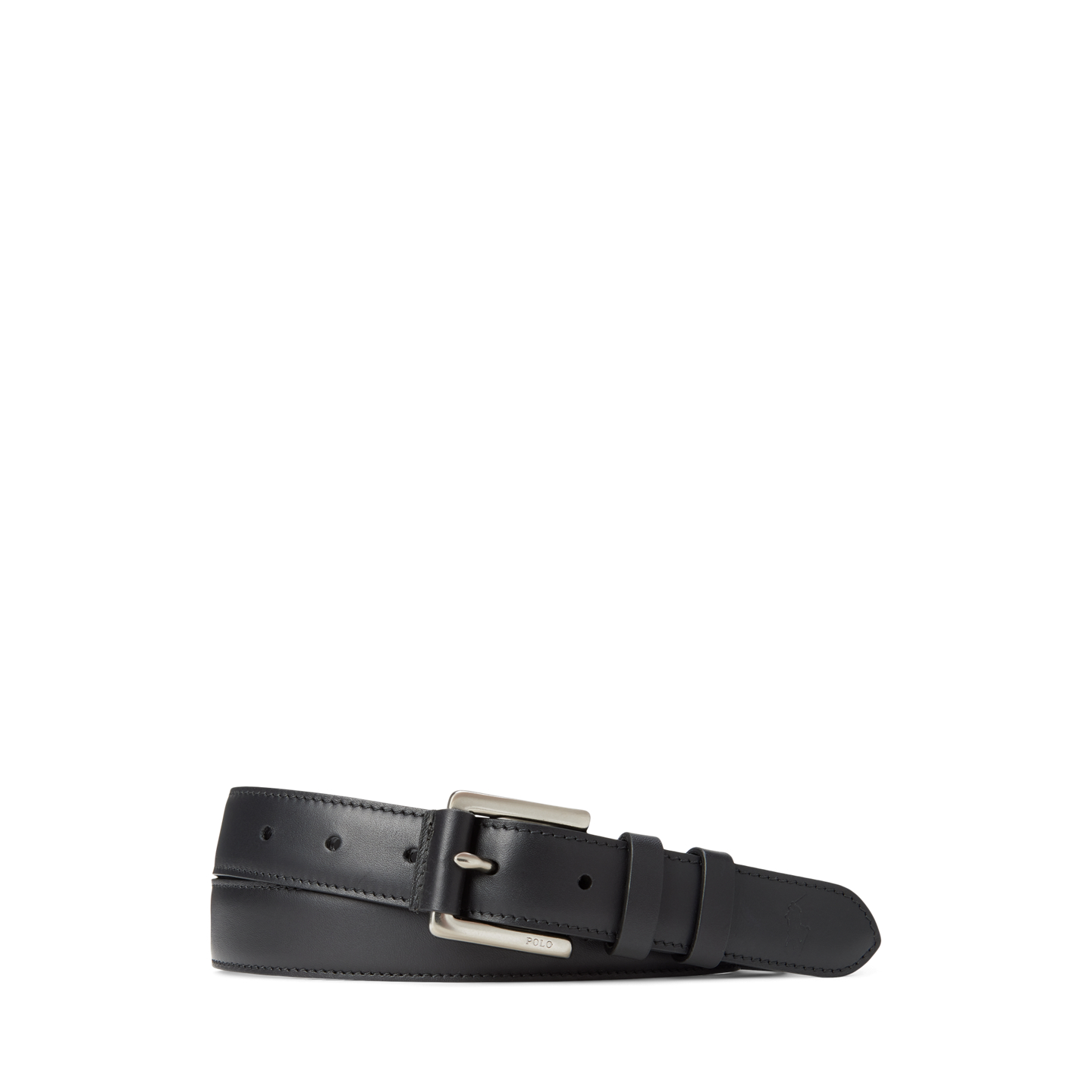 Мужской ремень Ralph Lauren Calfskin Dress Belt, цвет: Чёрный — фото 2