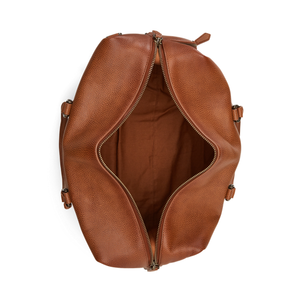 Saddle Pebbled Leather Duffel Polo Ralph Lauren 5