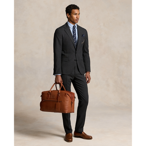 Saddle Pebbled Leather Duffel Polo Ralph Lauren 7