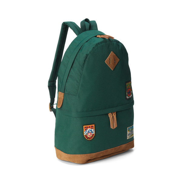 Forest Green Ranger Suede-Trim Backpack Polo Ralph Lauren 3