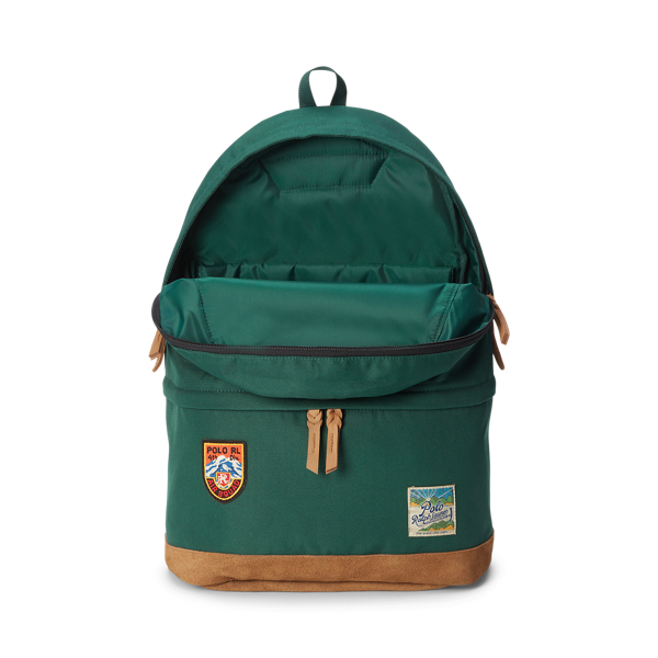 Forest Green Ranger Suede-Trim Backpack Polo Ralph Lauren 5