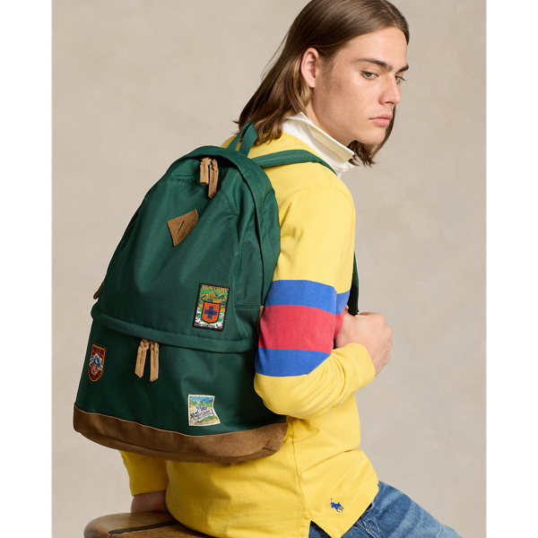 Forest Green Ranger Suede-Trim Backpack Polo Ralph Lauren 7