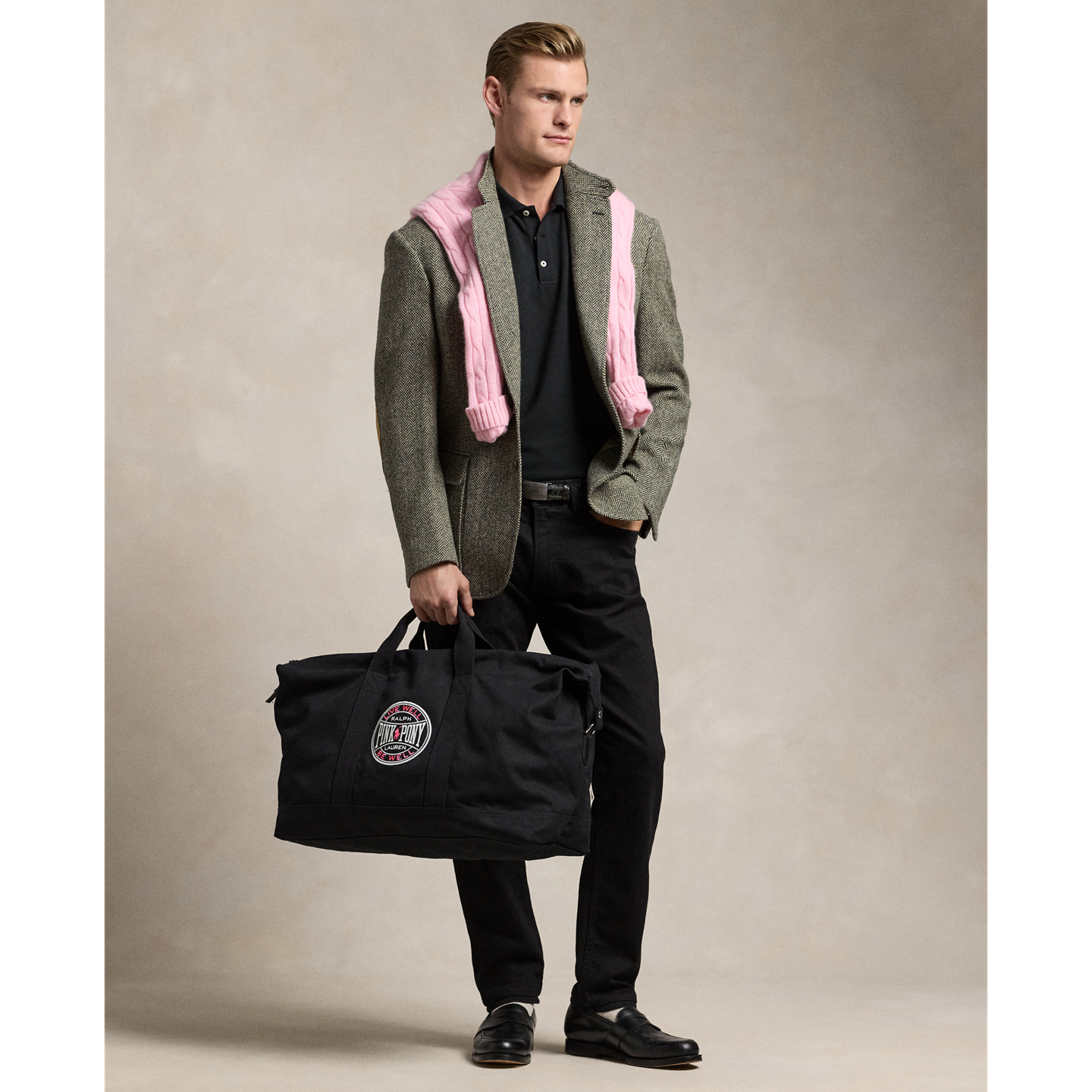 Мужская сумка Ralph Lauren Pink Pony Canvas Duffel, цвет: Чёрный — фото 5