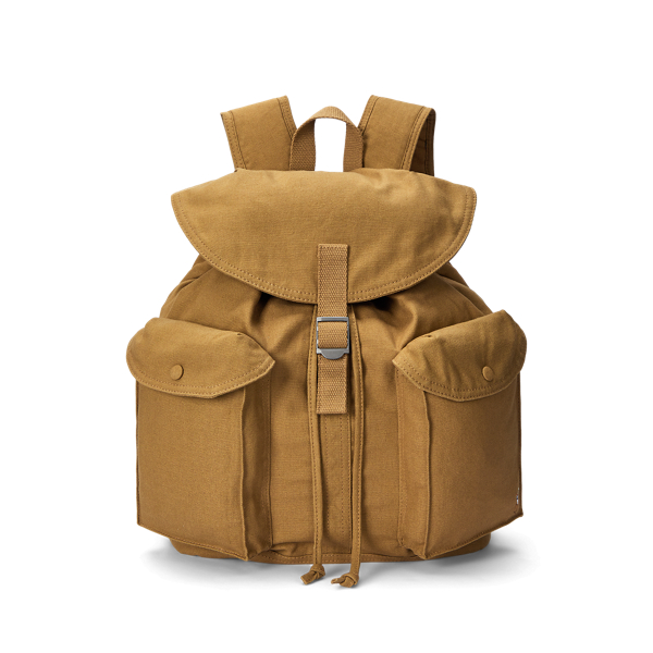 Rustic Tan Flap-Top Canvas Backpack Polo Ralph Lauren 1