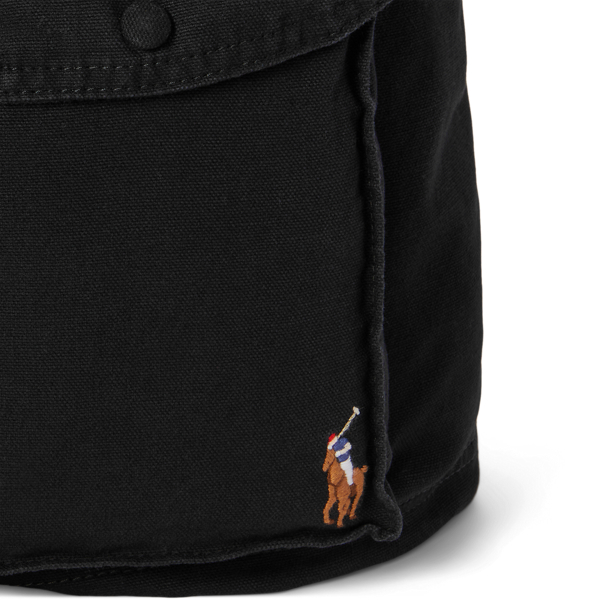 Polo Black Flap-Top Canvas Backpack Polo Ralph Lauren 6