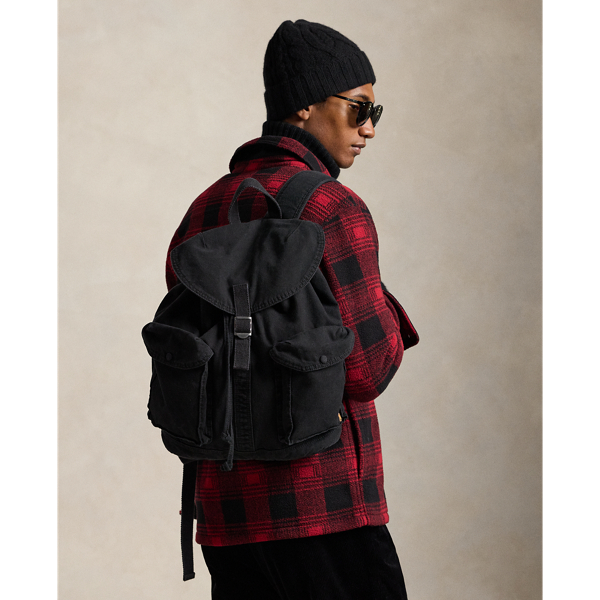 Polo Black Flap-Top Canvas Backpack Polo Ralph Lauren 7