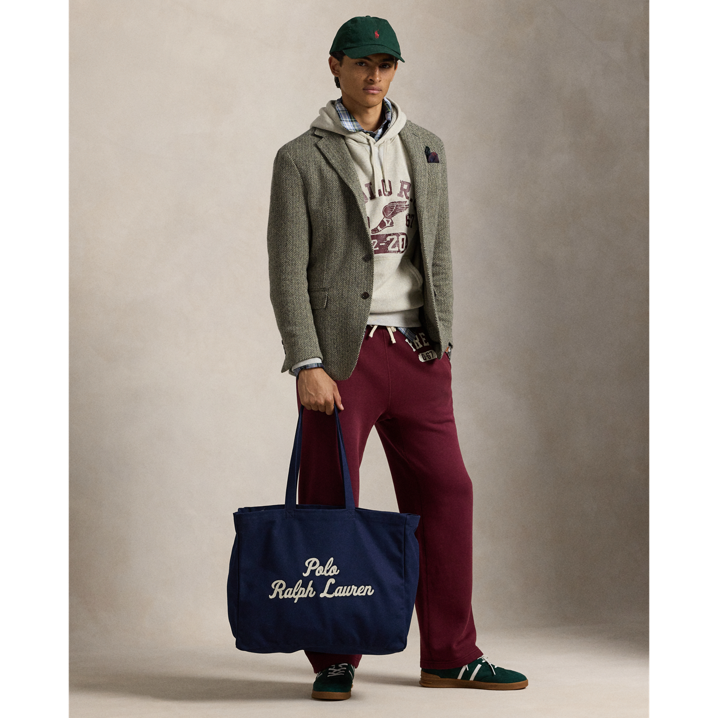 Мужская сумка Ralph Lauren Embroidered Canvas Tote, цвет: Тёмно-синий — фото 5