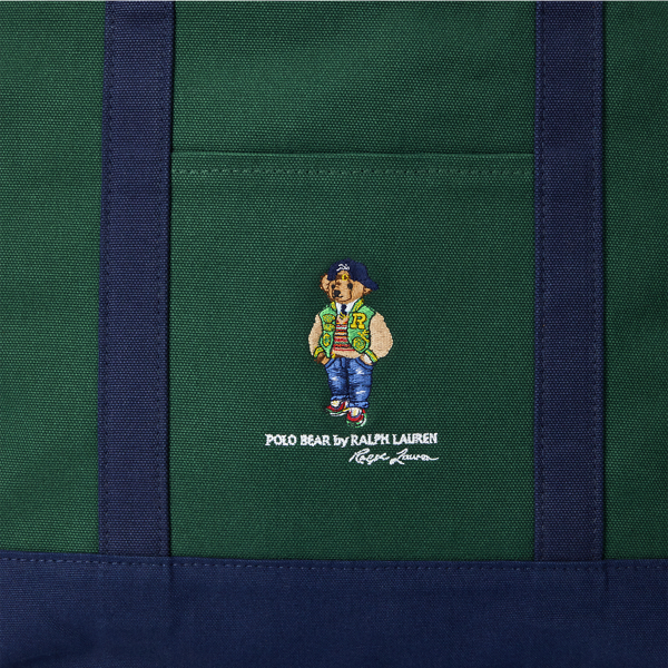 Moss Agate Polo Bear Canvas Tote Polo Ralph Lauren 6