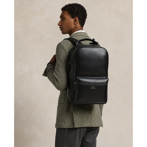 Ralph lauren black leather backpack sale