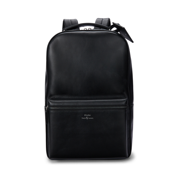 Black Smooth Leather Backpack Polo Ralph Lauren 1