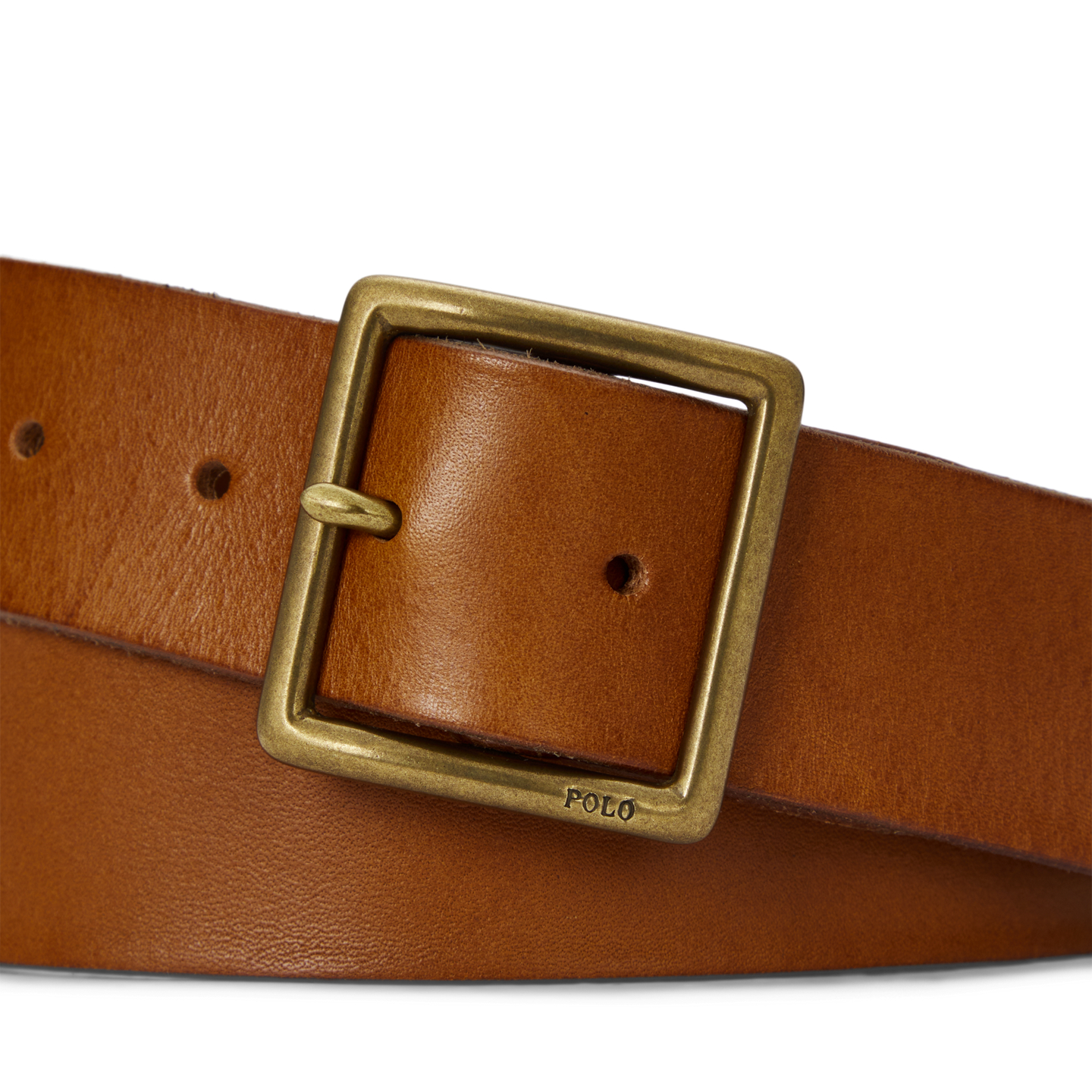Мужской ремень Ralph Lauren Burnished Vachetta Leather, цвет: Коричневый — фото 1