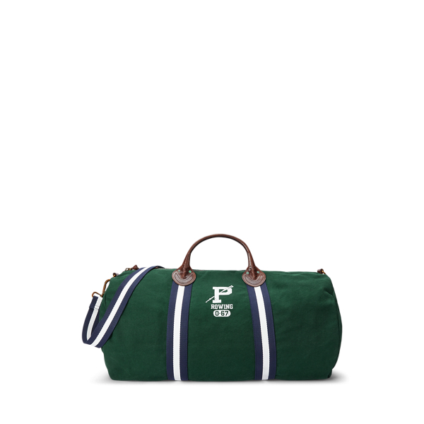 Leather-Trim Canvas Duffel