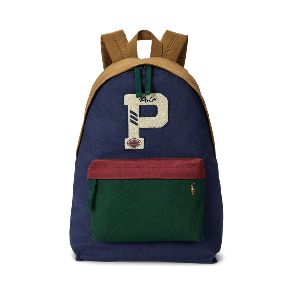 Colour Blocked Canvas Backpack for Men Ralph Lauren UK