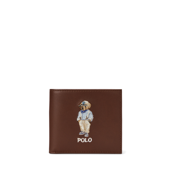 Polo Bear Leather Billfold Wallet for Men Ralph Lauren BR