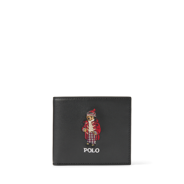 Polo Black Polo Bear Leather Billfold Wallet Polo Ralph Lauren 1