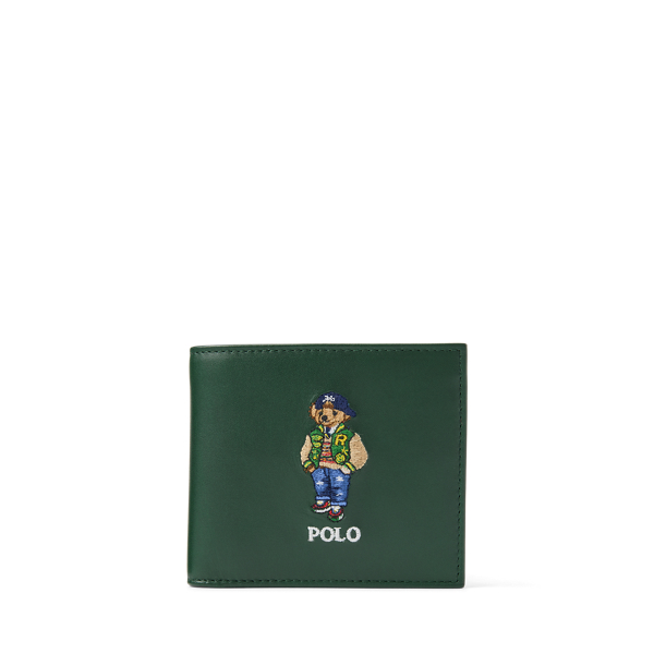 Polo Bear Leather Billfold Coin Wallet