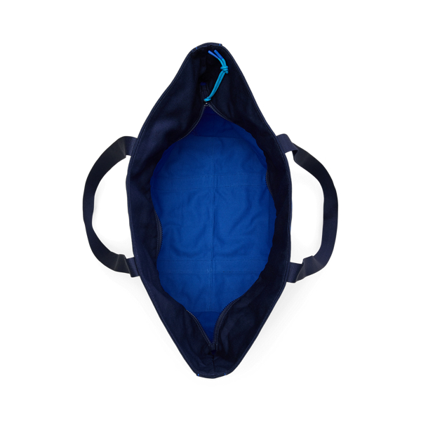 Blue Multi Australian Open Canvas Tote Bag Polo Ralph Lauren 5